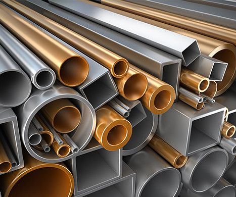 Steel and copper metal trading illustration